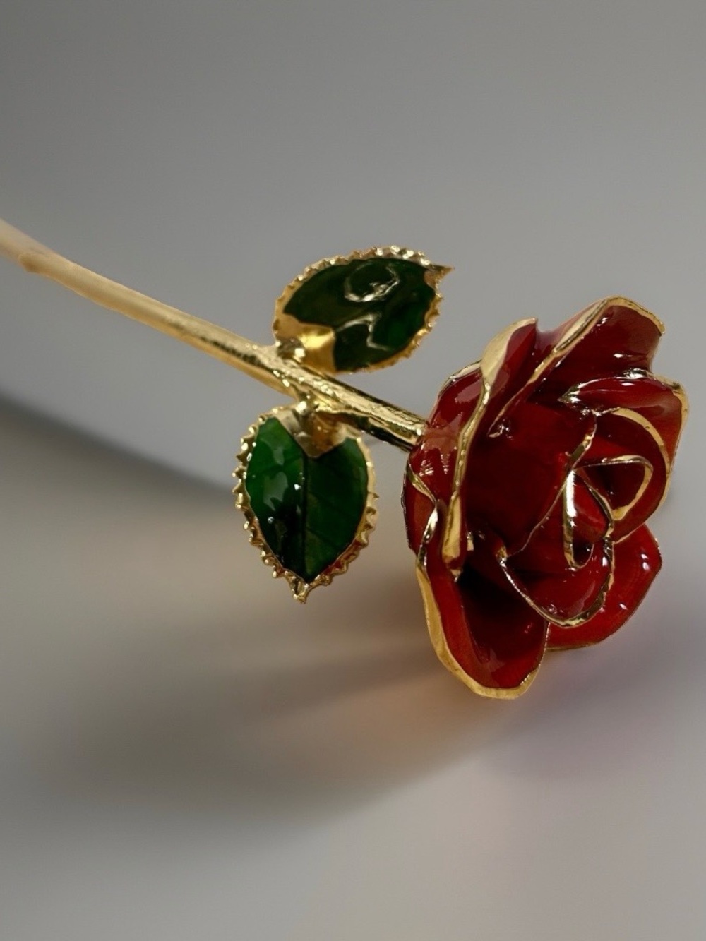 Real Rose 24K Gold Dipped Forever Rose 12" Steven Singer Jewelers Red Valentines